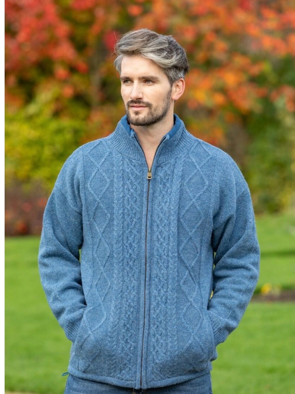Aran Crafts | NWT Lined Shetland Zipper Cardigan, 100% wool - Picture 12 of 14